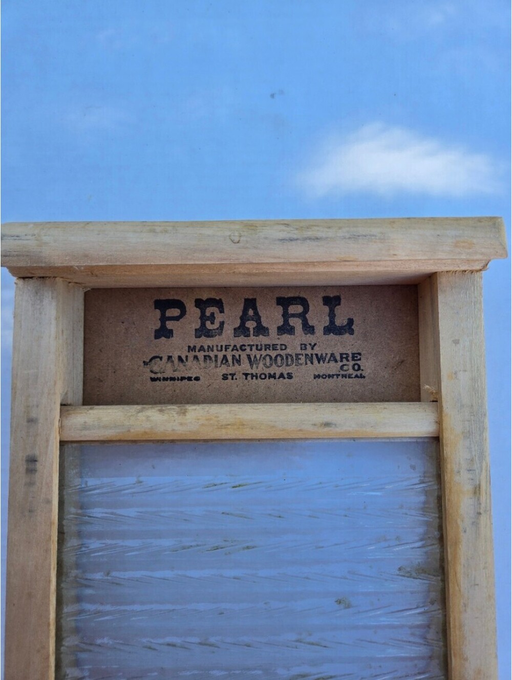 Vintage Pearl Canadian Woodenware Glass Washboard – St. Thomas Montreal Canada